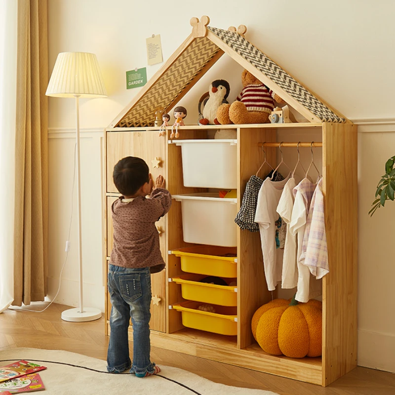 Cute Children's Wardrobes Cabinet Shelves Sideboard Wardrobe Organizer Closet Hangers Penderie Enfant Room Furniture CY50CW