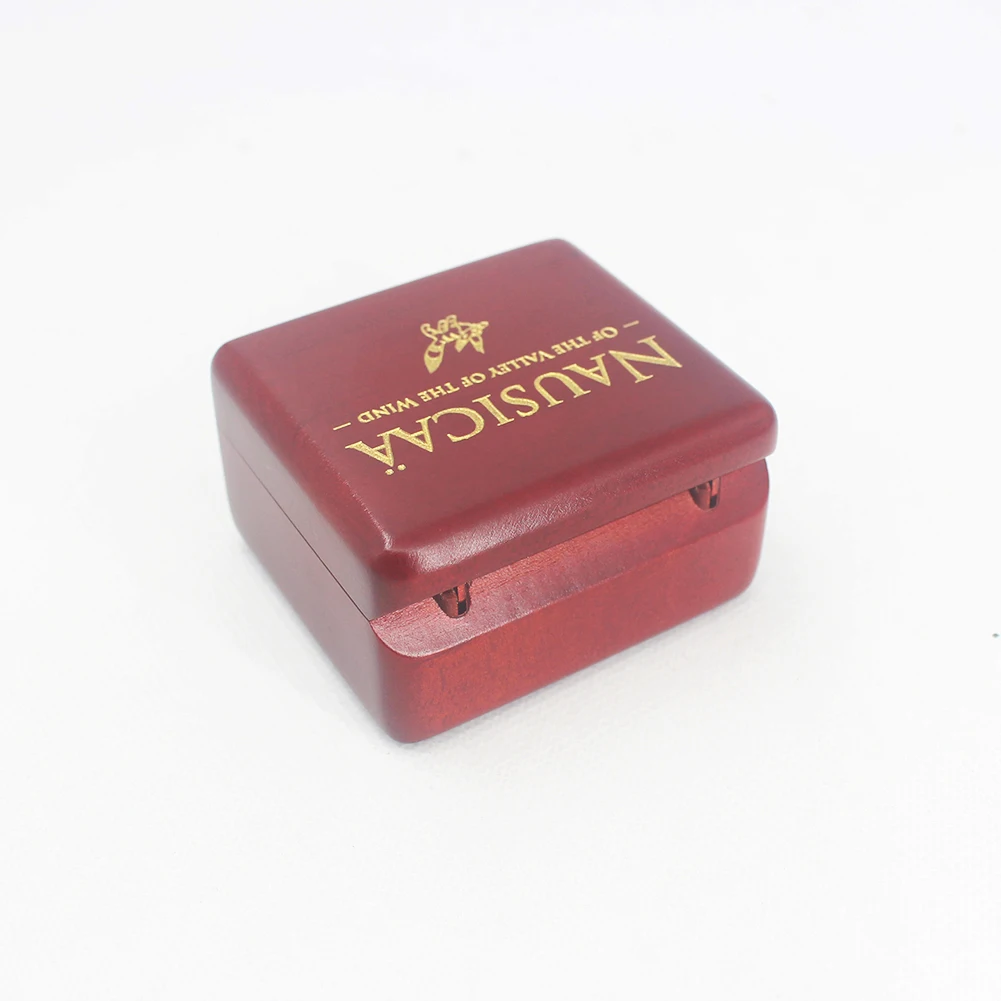 Wooden handmade wine red clockwork music box music box