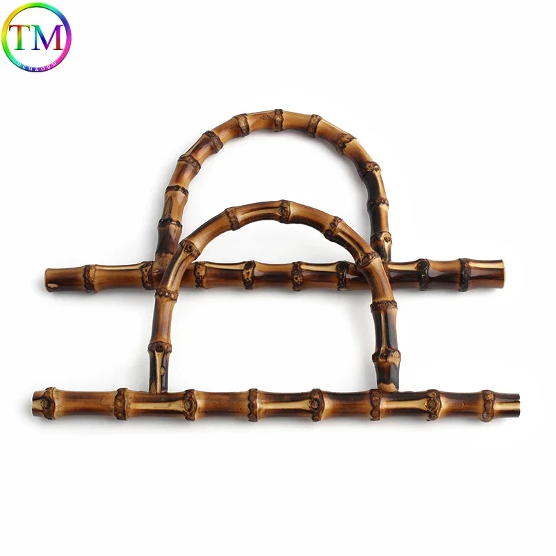 2PCS Wooden Natural Rattan Bag Handles Bamboo Handle Crafts Sewing For Replacement Bag Handle DIY Sewing Accessories