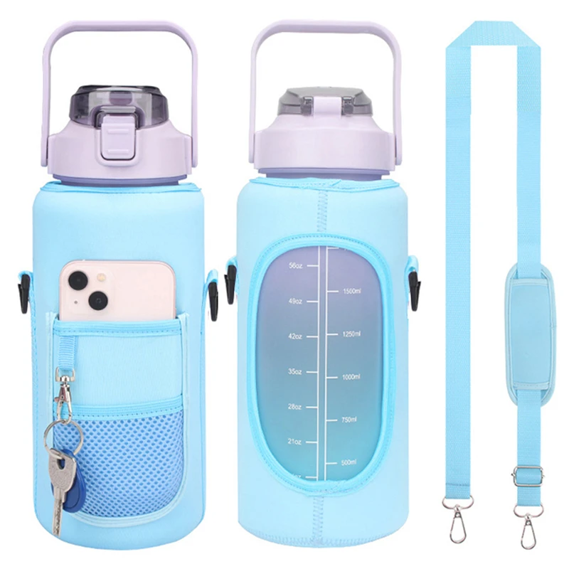 2l Water Bottle Covers Large Capacity Motivational Water Bottles Holder