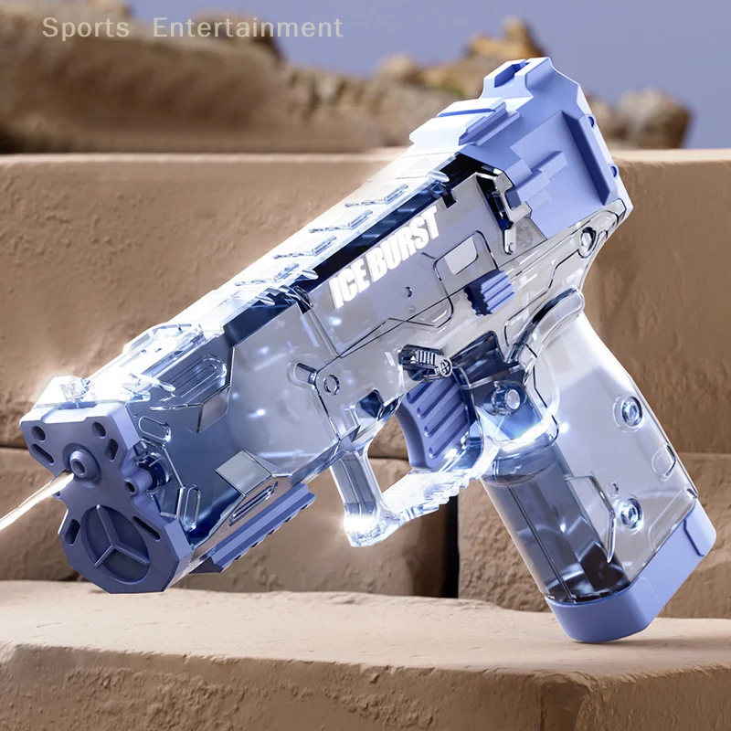 New Transparent Cool Outdoor Water Gun Toy Manual Automatic Cartoon Dinosaur Water Gun Baby Bath Amusement Toy For Children