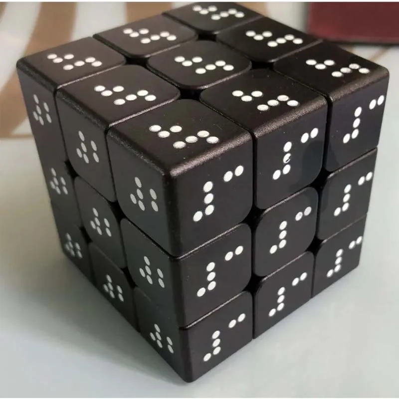 Персонализированный Мягкий Волшебный Кубик С Брайелем 3x3x3 Синий Черный Детская