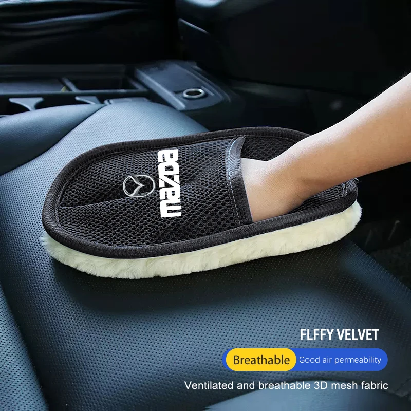 마쓰다 3 6 2 5 CX5 CX3 아텐자 MX5 CX7 악셀라 CX30 CX90 CX60 CX50 MX30 CX9 용 자동차 플러시 세척 장갑 두꺼운 양모 세차 타월