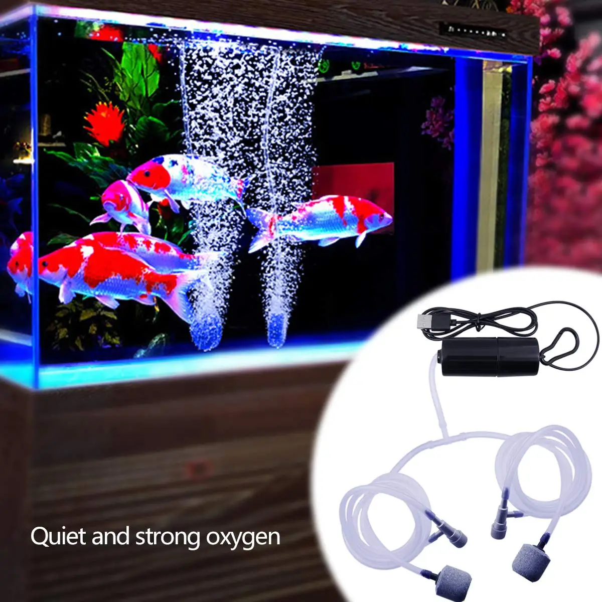 Aquarium Air Pump Fish Tank Oxygen Pump Fish Tank Pump 5v USB Portable Silent Compressor Aerator Quiet