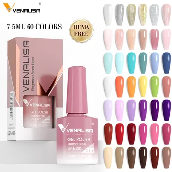 Venalisa HEMA/TPO FREE 7.5ml Gel Polish Nail Summer Spring French Jelly Nude Pink Nail Gel Polish Glitter Gorgeous SoakOff UVLED