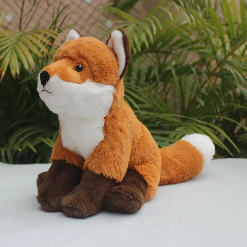 Realistico Volpe Rossa Ad Alta Fedeltà Carino Plushie Vulpe Peluche Animali Realistici Simulazione Bambola Di Pezza Kawai Giocattolo Regali Per I Bamb