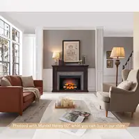39" W Electric Fireplace Insert with Glass Door and Mesh Screen, Fireplace Heater 750/1500W,Fire Crackling Sound, Remote Control 2