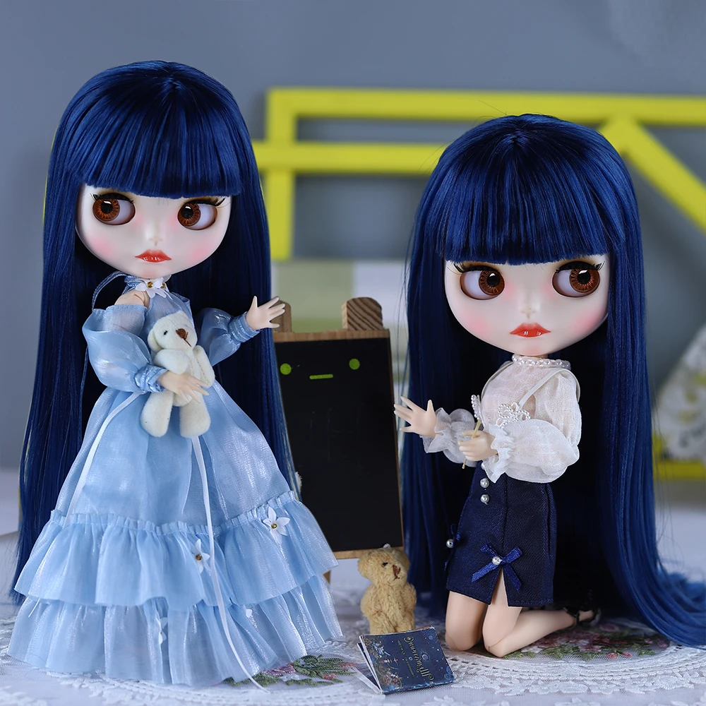 Boneca ICY DBS Blyth BJD Corpo Articulado Pele Branca Conjunto de Cabelo Azul Boneca 1/6 30cm Presente para Menina Anime SD