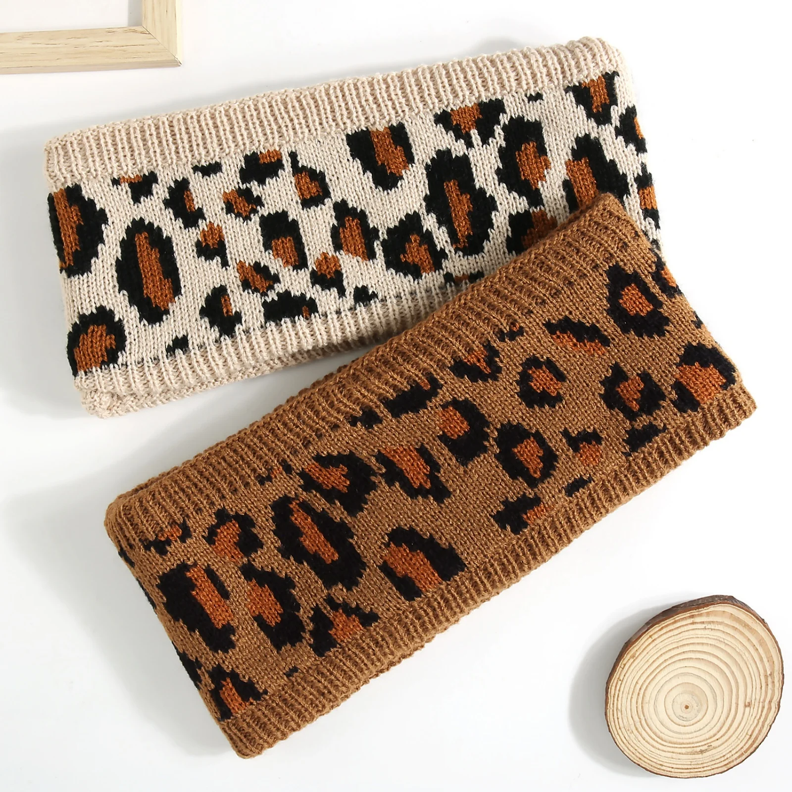 1PC Leopard Print Knit Headbands,Fashion Hair Bands, Warm Winter Hair Accessories For Women, Trendy Animal Print Headwear