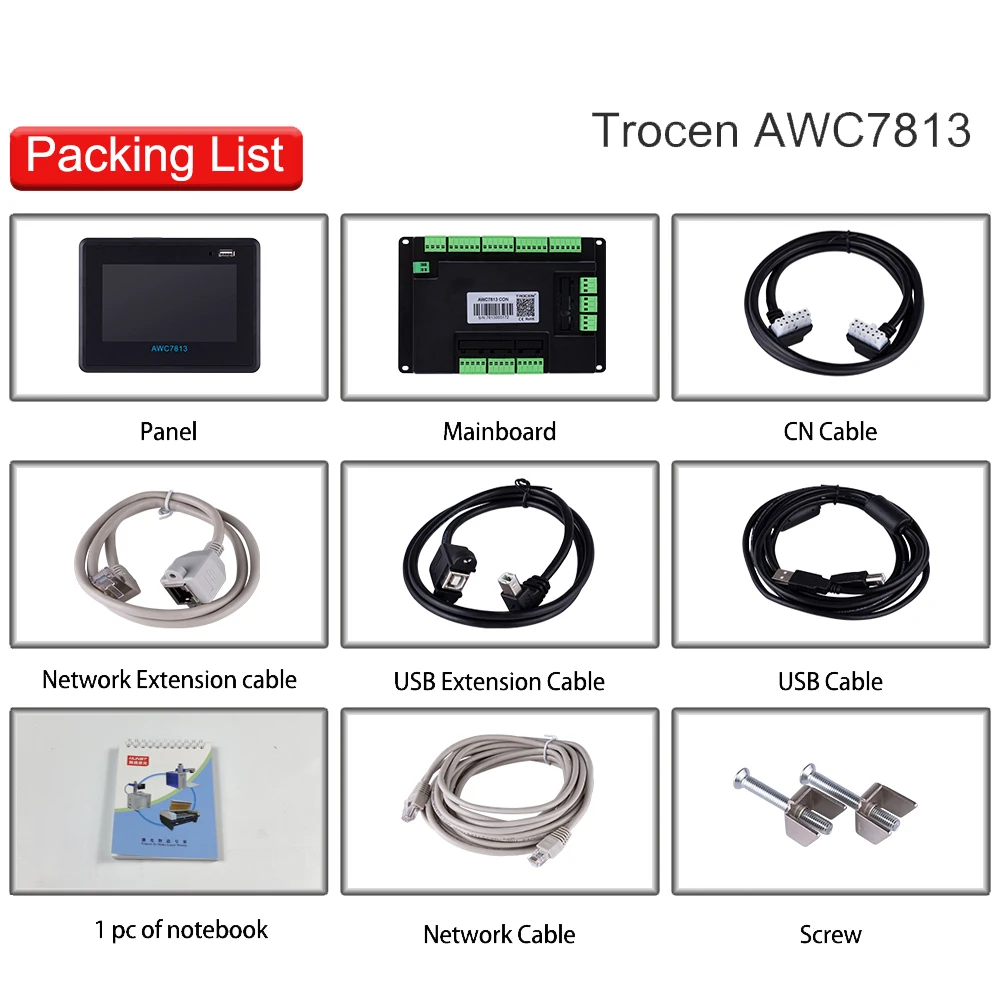 Hunst-CNC Control Motherboard System for Laser Cutting Machine Controller Board Trocen CO2 AWC7813 AWC708S