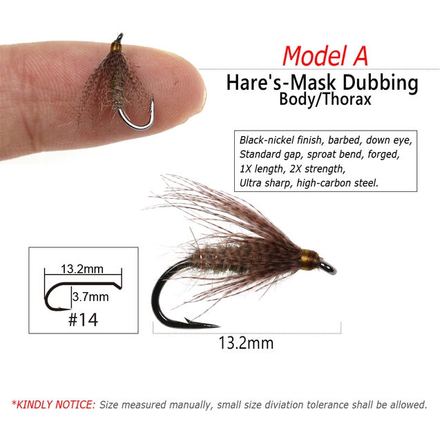 Bisoo Buah #14 Soft Hackle Hare 'S Ear Flymph Fly Mayfly