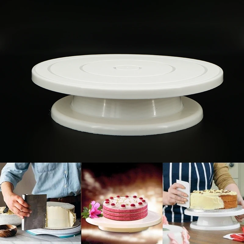 Cake Turntable Stand Cake Decoration Accessories DIY Mold Rotating Stable  Anti-skid Round Cake Table Kitchen Baking Tools - AliExpress