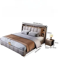 Chambre à coucher Type italien lit moderne esthétique Double rangement têtes De lit multifonction Cama De Lujo Para dortoir meubles 5