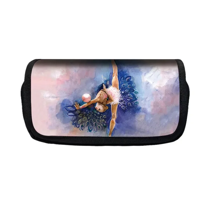 Gymnastics Art Girls Cosmetic Cases Cartoon Kids Pencil Bag Ballet Dancer Beauty Makeup Bag School Supplies Children Pencil Box 3