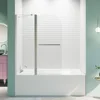 43 in. W * 58 in. H Frameless Folding Shower Doors for Bathtub, 1/4" (6mm) Thick SGCC Tempered Glass Door, Bathroom Pivot Tub 1