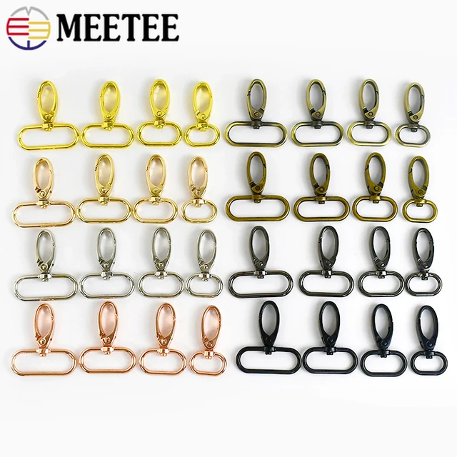 50/100Pcs สายคล้องกระเป๋าหัวเข็มขัดโลหะหมุน Clasps กุ้งก้ามกราม Carabiner กระเป๋าถือ Snap Hooks พวงกุญแจสุนัข Leash แขวน DIY อุปกรณ์เสริม 1