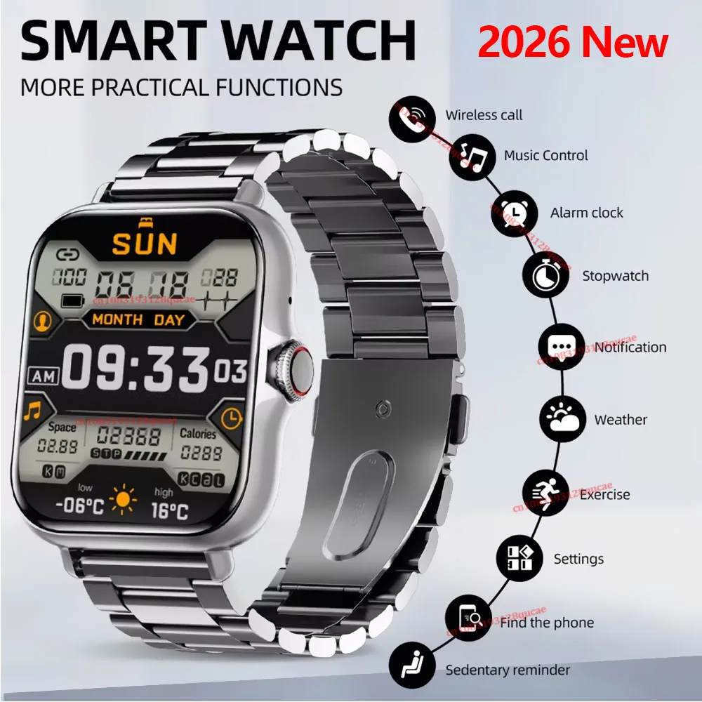 Nuovo Smart Watch da 1,83'' impermeabile, messaggi, risposta alle chiamate, contapassi sportivo, monitoraggio del sonno, avvisi informativi per IOS e Android LS