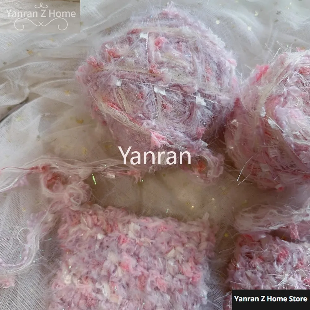 50g/ball Knitting Yarn Tao Zhi Yao Yao Series Hand Mixed Thread Pink Purple Circle Flower Handmade Crochet DIY Woven Bag Yarn 2