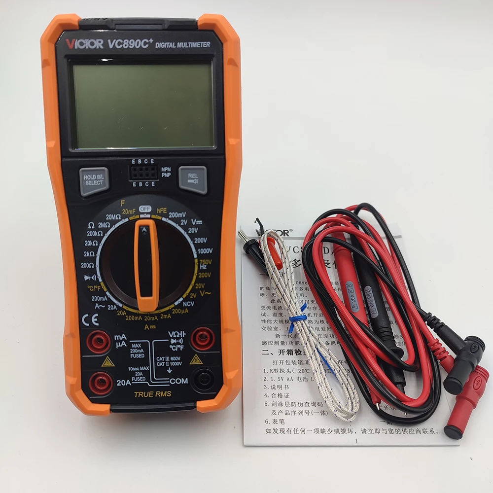 VICTOR VC890D VC890C+ Professional Digital Multimeter True RMS Multimeter 20mF C