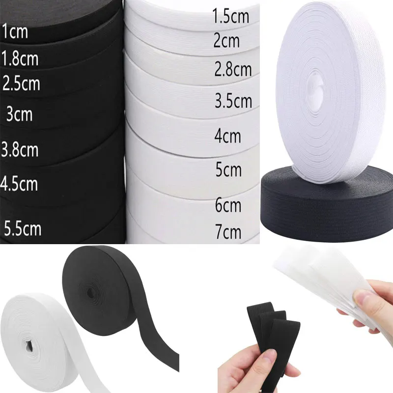 

5Meters Sewing Elastic Band Flat Elastic Band Heavy Stretch High Elasticity Knit Elastic Band for Sewing Clothing Pants 15-45mm
