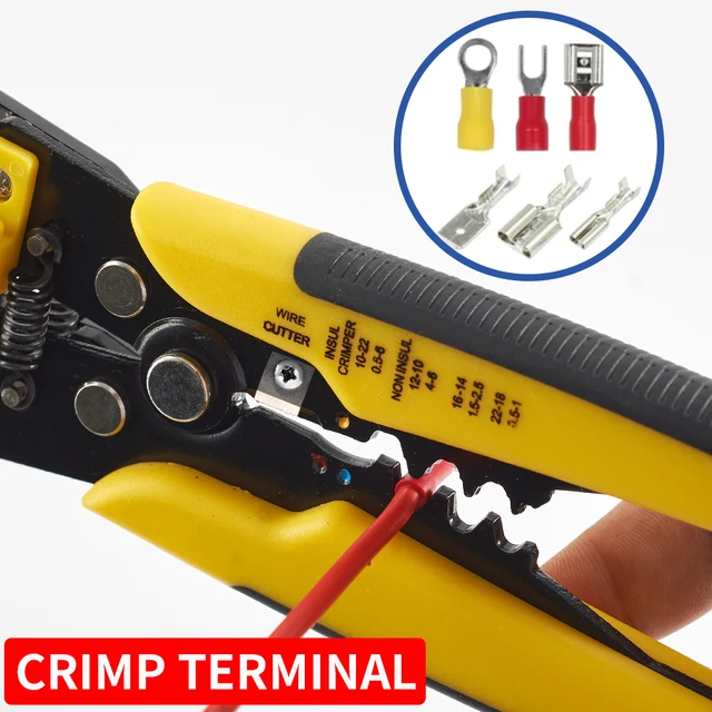 Crimper Cable Cutter Adjustable Automatic Wire Stripper Multifunctional Stripping Crimping Pliers Terminal Hand Tool 5