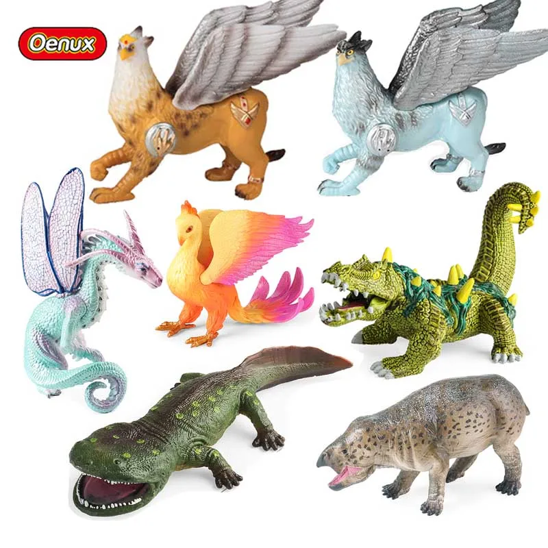 Majestic Mythical Creatures PVC Figurine Collection - Fire Phoenix & Griffin