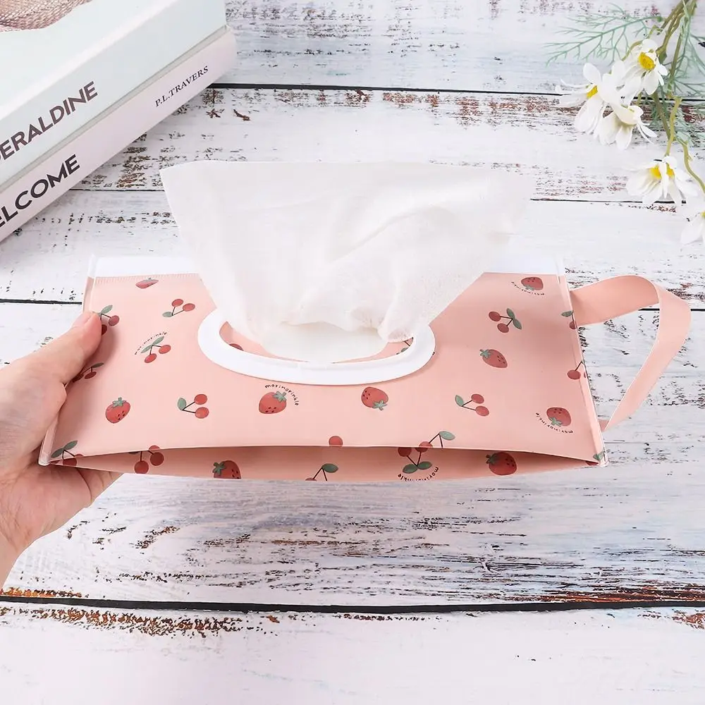 Hot Baby Wipes Holder Case EVA Wet Wipes Bag Flip Cover Snap-Strap Wipes Pouch Refillable Tissue Box Useful Stroller Accessories 5