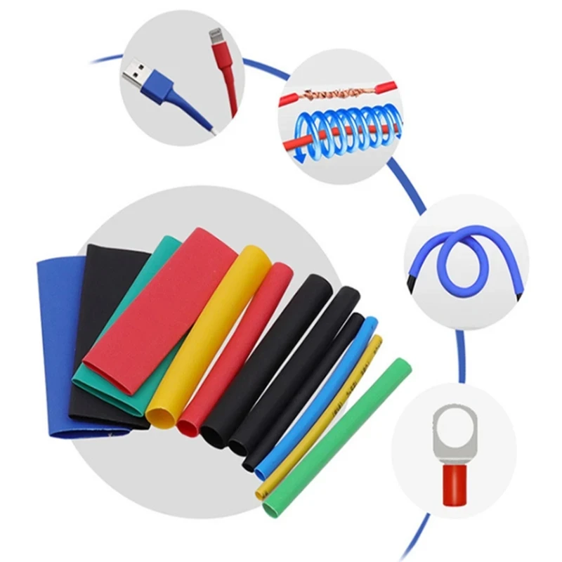 Heat Shrink Tubing Wiring Connector Wire Connectors 530PCS Multi-color Heat Shrink Tubing Combination Thermoresistant Tube Heat Shrink Insulated Electrical Connection Wire Cable