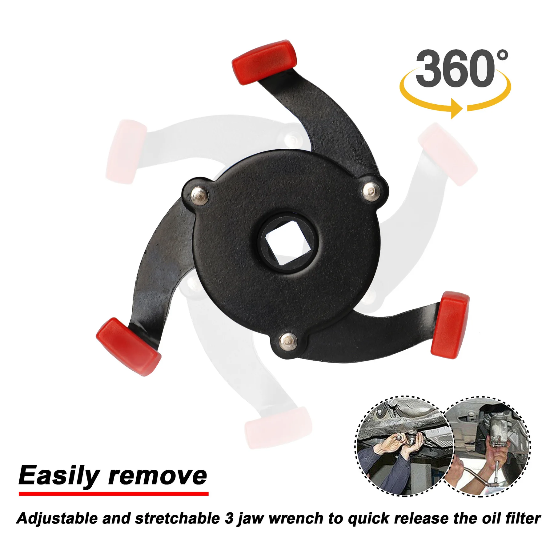 Car Accessories Oil Filter Wrench Car Oil Filter Car Filter Universal 3 Jaw Oil Filter Remover Tool Interface Special Tools Wrench