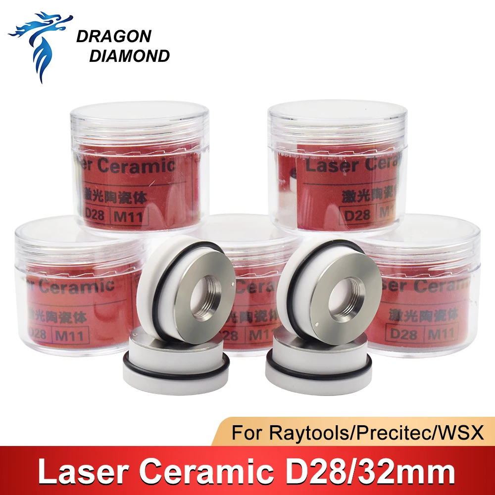 цена Fiber Laser Ceramic Nozzles Holder Precitec WSX Raytools Welding Head Parts Dia. 28/32mm For Laser Cutting Engrave Machine