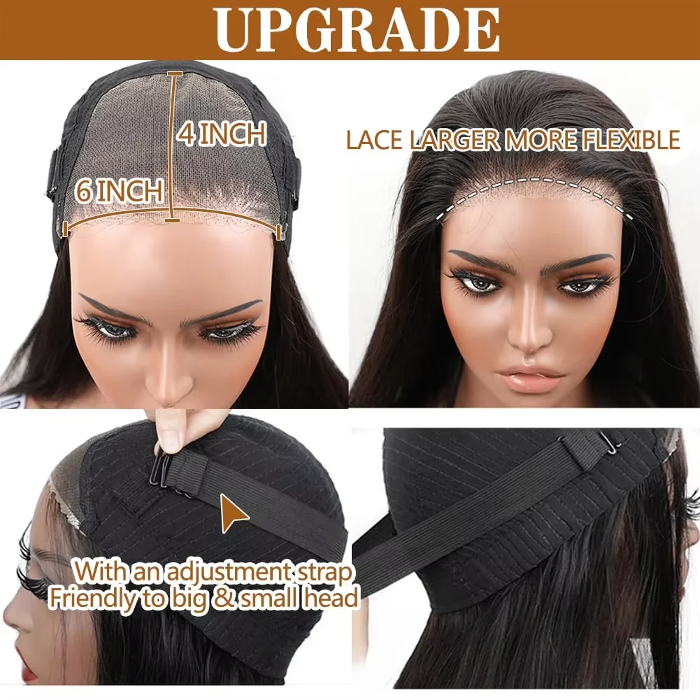 Wear Go perruque sans colle vague de corps perruques de cheveux humains 30 32 pouces 4×4 5 × 5 HD perruque de fermeture de dentelle pré plumée pré-coupée perruques de cheveux humains