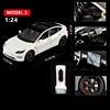 1:24 Tesla Model 3 MODEL X Roadster Tesla Model Y Alloy Toy Car Sound Light Pull Back Children Toy Collectible Birthday gift 4