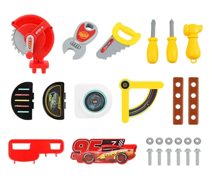 [Disney] 3 in1 Cars Lightning McQueen Toolbox Toy Set  Mickey mouse Simulated kitchen set play house set kids toys for baby gift 4