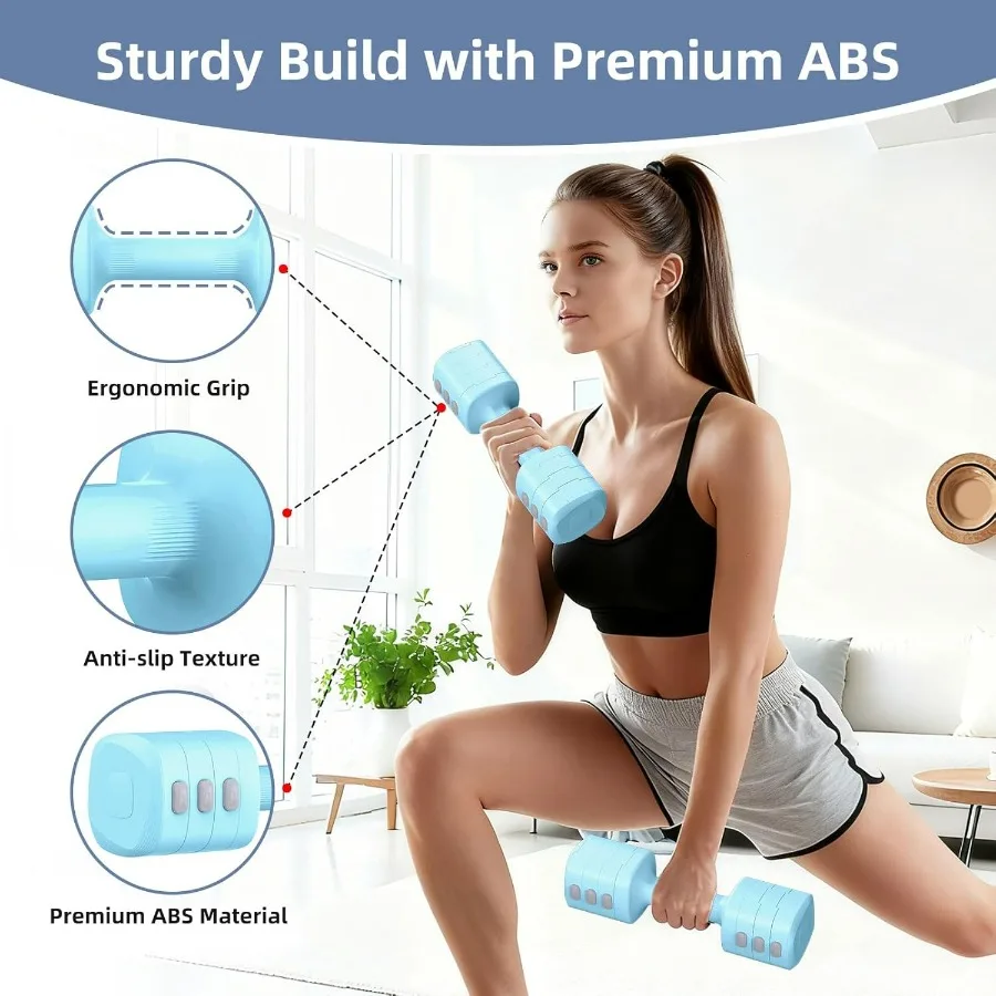 11LB Adjustable Dumbbell Set, 4 Levels Hand Weight Set for Women/Men Each 2.2/3.3/4.4/5.5LB, Weights Dumbbells for Home Gym Exer