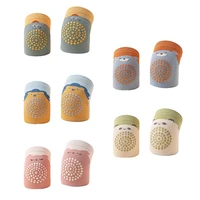 Toddler Baby Socks Thin Cotton Mesh Openwork Crawling Knit Socks Cover Infant Dispensing Anti-Slip Cartoon Knee Pads 5