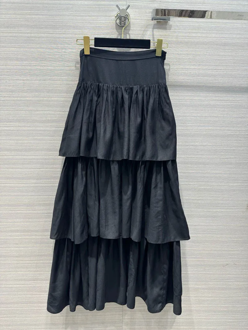 

2023 Autumn/Winter New Fashion Elegant Temperament Fairy Dress Women's High Waist Multi layered Cake Long Dress