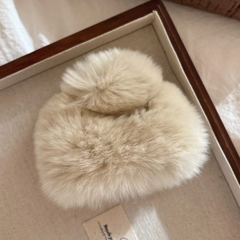 Plüsch-Haarklammer für Herbst und Winter im koreanischen Stil, Hai-Clip für den Hinterkopf, flauschige Haarspange mit Leopardenmuster, Zugang zu Fellhaaren – Detail 6