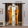 2pcs, Curtain Popular 2D print Humorous Beer Glass Versatile Polyester (without rod) Art Deco Festive Perfect for Living Room, 5