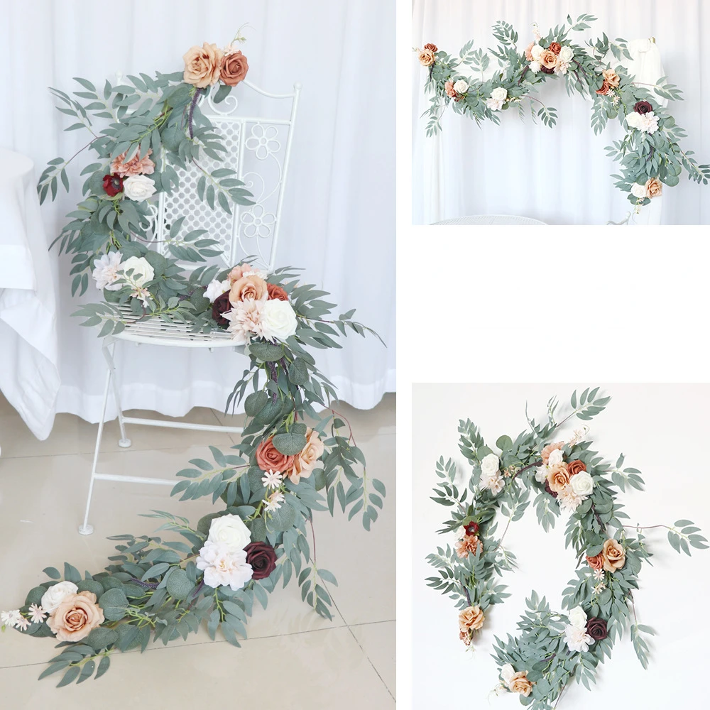 Wisteria Artificial Flower Vine Ivy Leaf Garland Silk Rose Flowers
