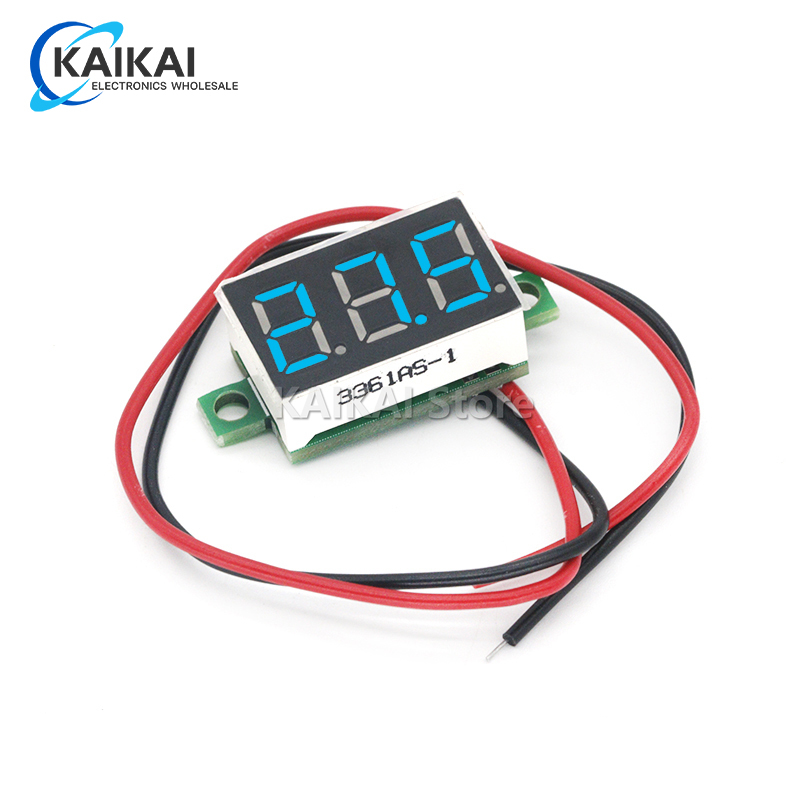 12V Car Voltmeter 0.36 inch LED Digital Voltmeter Voltage Meter Adjustable Volt Detector Tester Monitor DC 4.7-32V 2 Lead Wire