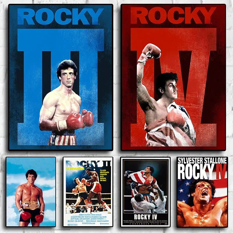 Классические ретро постеры в стиле старого фильма Rocky Theme для домашнего декора, настенное искусство без рамы
