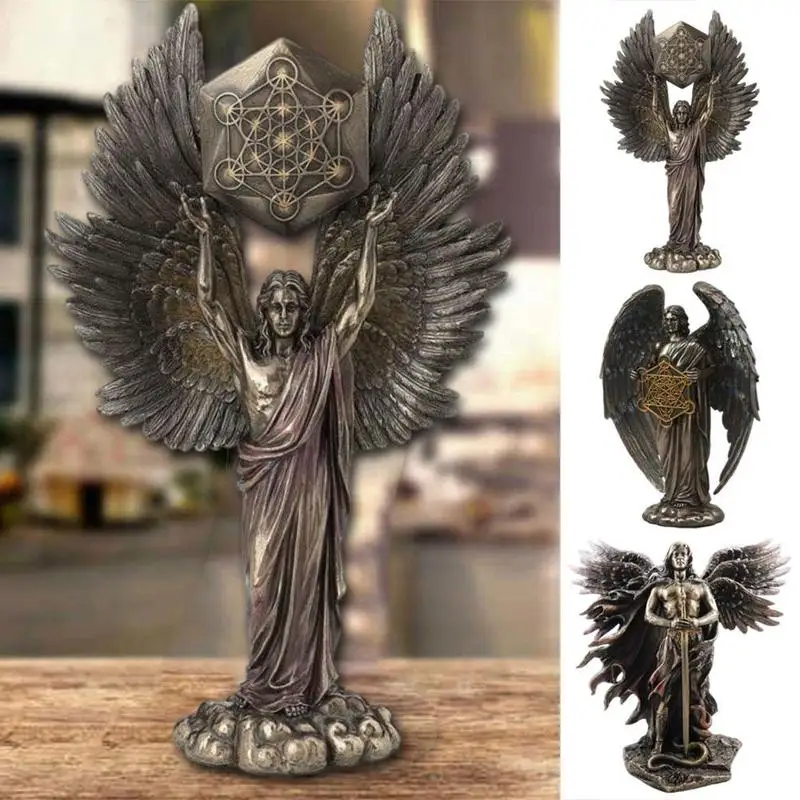 

Бронзовый Серафим, хранитель, ангел с мечом, большие статуи, украшение змеи, статуэтка Будды из смолы, статуэтка, Ангел X0x3