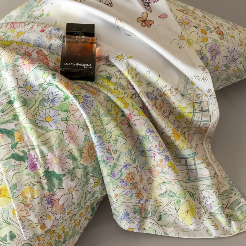 Svetanya Print Egyptian Cotton Bedding Set Bed Linen Queen King Ru Full Size Duvet Cover Set Sheet Pillowcase 6