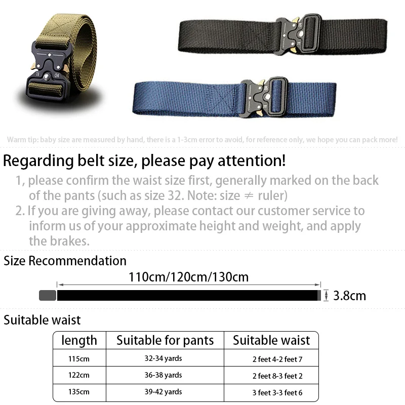 Multi Functional Canvas Tactical Belt with Alloy Buckle for Outdoor Use