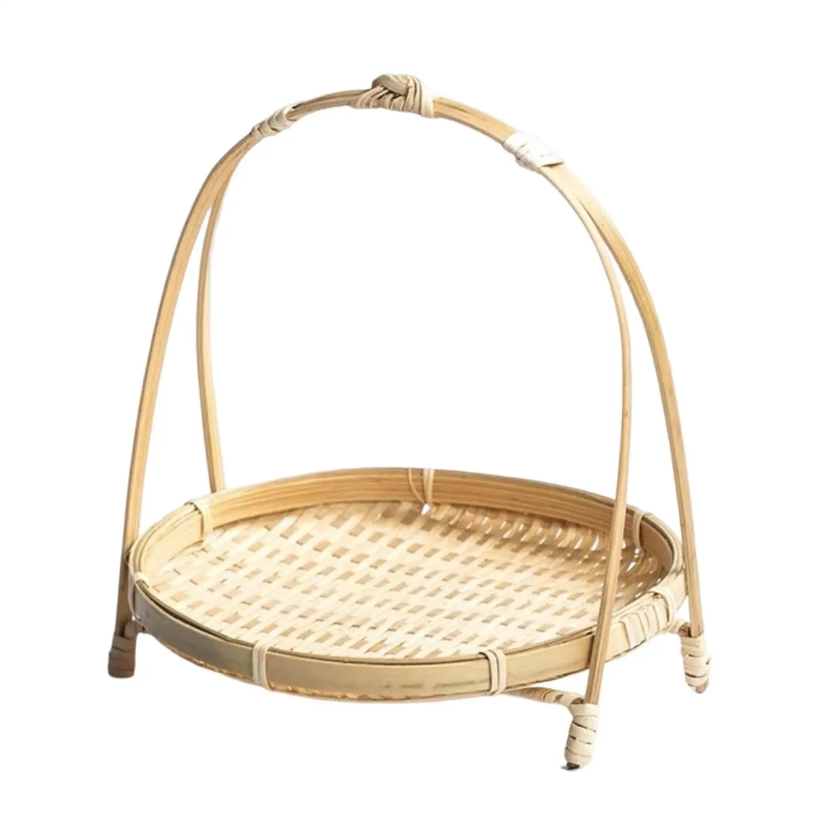 Rattan Woven Basket Vegetable Fruit Storage Snack Organizer Bamboo Weaving Small Basket Mlti-layer Weaving Basket Kitchen Decor 4