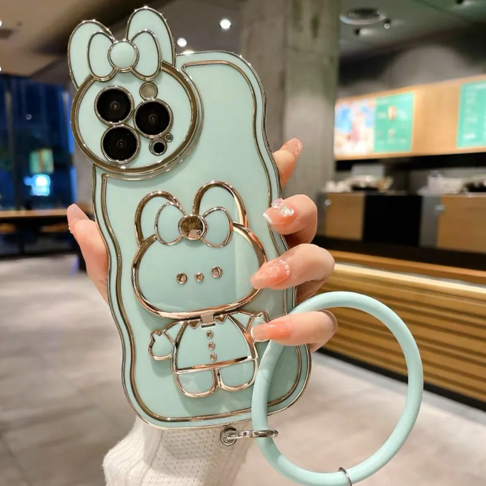 Korean Cute 3D Bunny Rabbit Mirror iphone Case