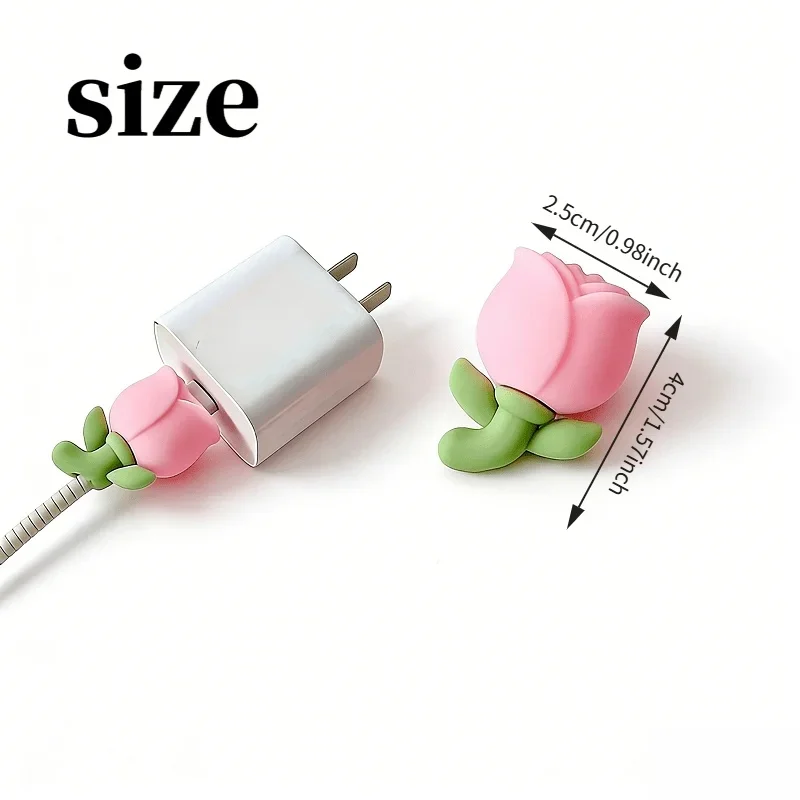 Tulip Flower Decorative Cable Protector Set - Cute Charger Cable Covers