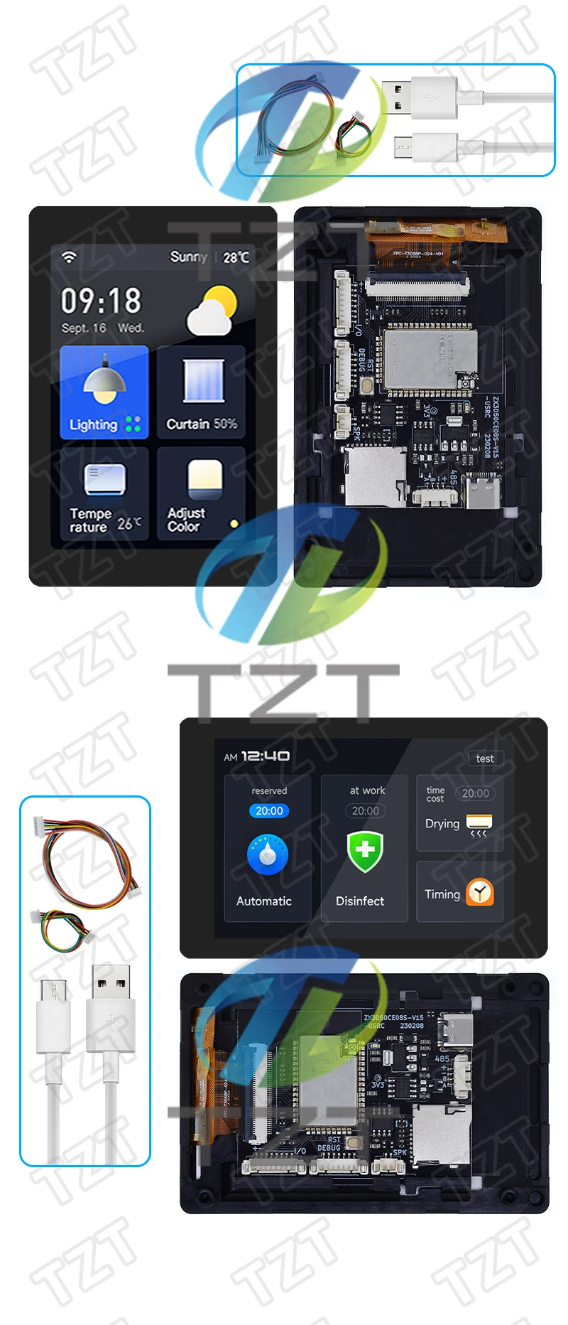 ESP32-Entwicklungsboard - WT32-SC01 PLUS mit 3,5 Zoll 320x480 Kapazitivem Multi-Touch LCD-Bildschirm, Integriertem Bluetooth und WLAN – Detail 6