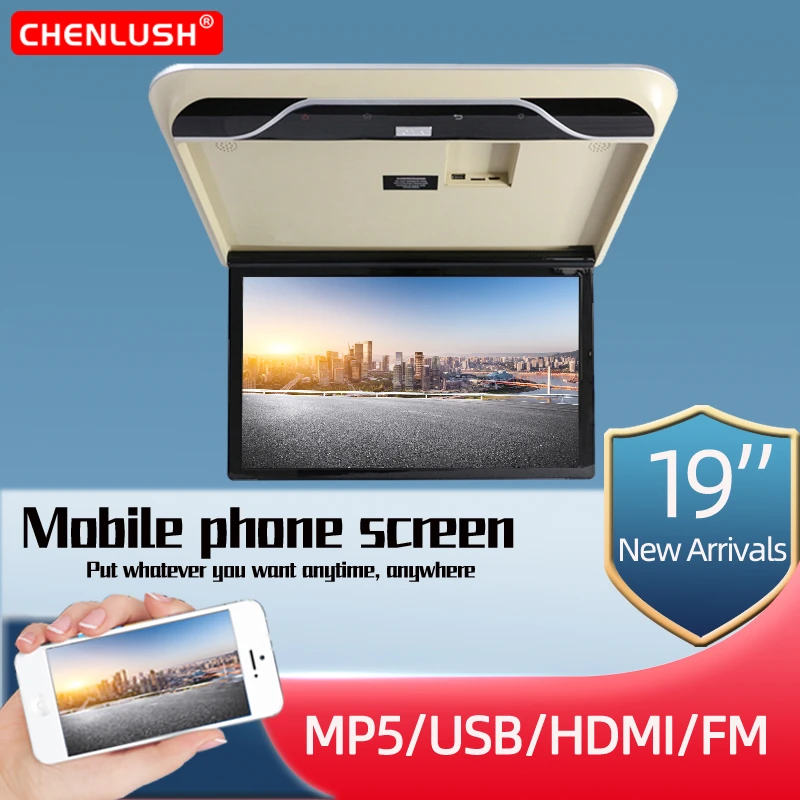 Cheap 19 Inch Mp5 Car Monitor Hd Ips Screen Motorhome Ceiling Tv Roof