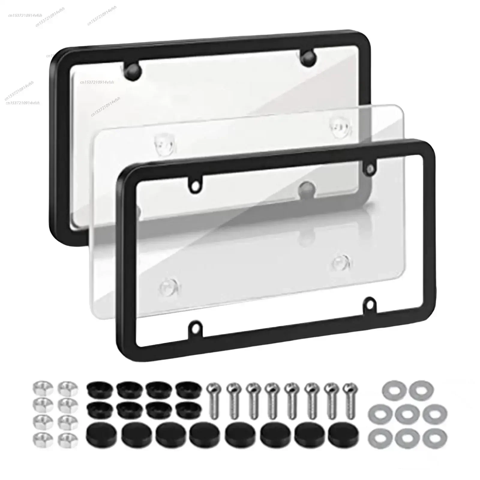 Universal 1/2PCS American License Plate Frame with Screws Number Plate Car Plate Frame 6Inchx12inch for Truck Vehicles Auto